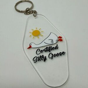 Handmade Keychain Certified Silly Goose Acrylic Animal Detachable Ring Modern